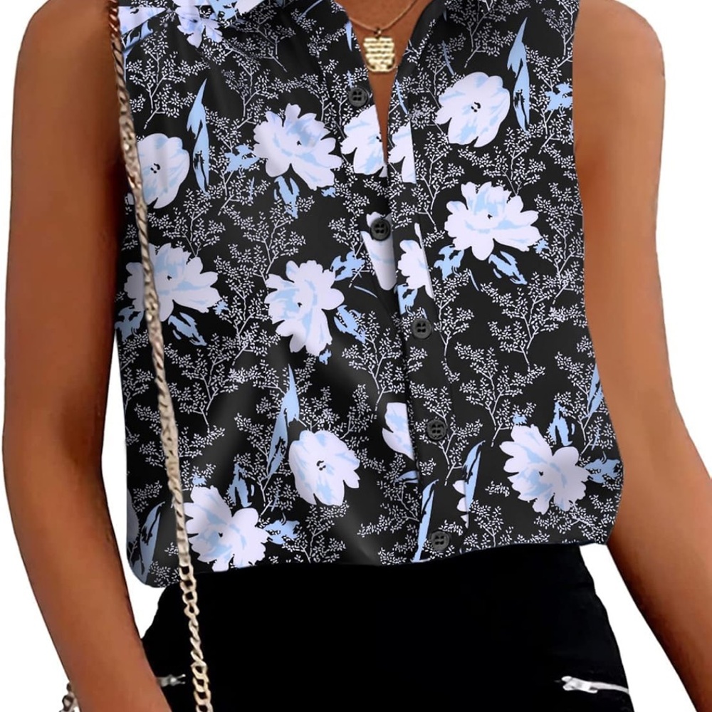 Zeagoo Floral Sleeveless Blouse